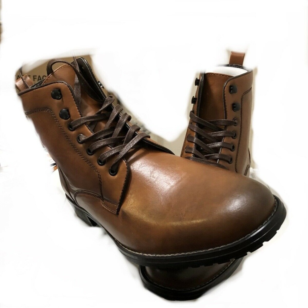 Vincent Cavallo Men's Combat Dress Boots - Cognac